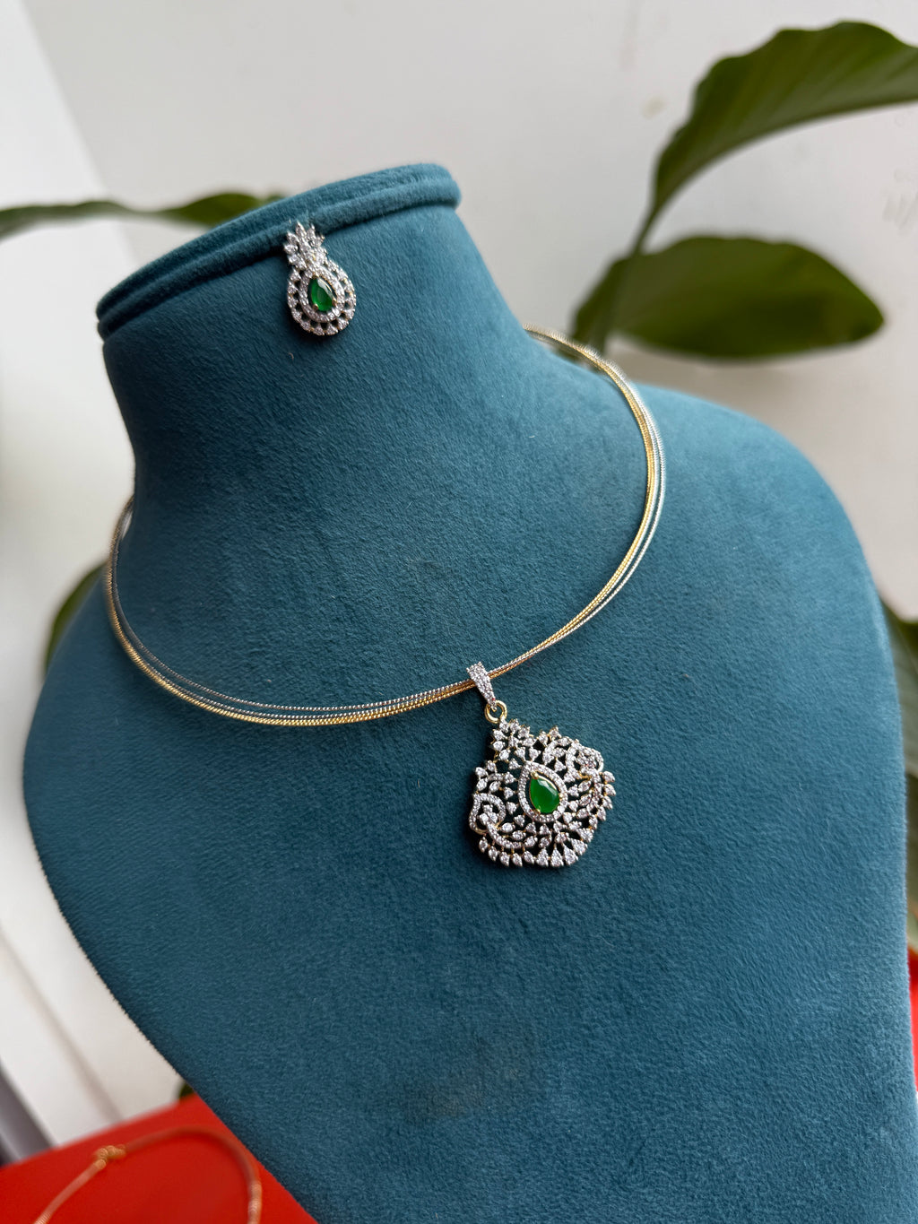 Hs003 gold silver hasli with diamond finish pendant