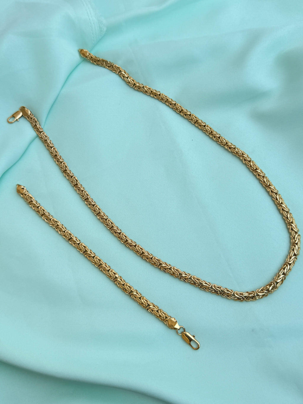 Mn041 anti tarnish combo men's 24inches chain, 8inches chain bracelet