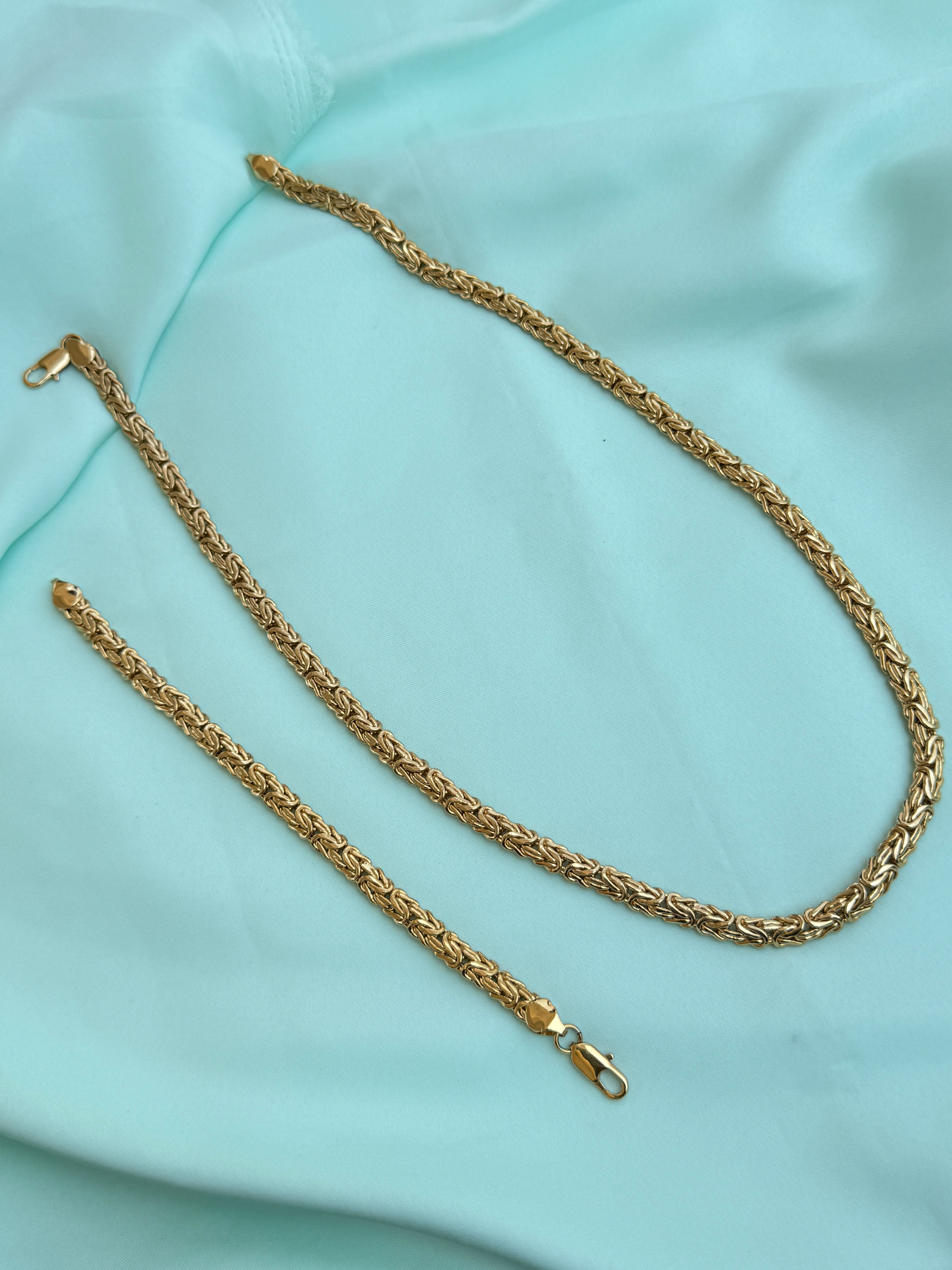 Mn041 anti tarnish combo men's 24inches chain, 8inches chain bracelet