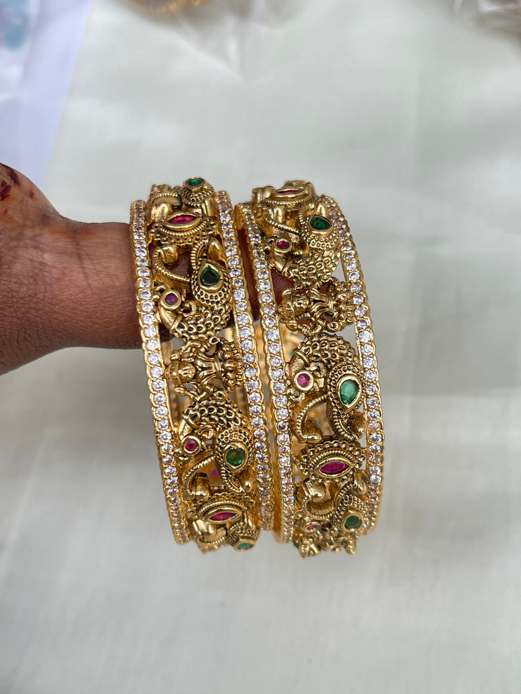 Lakshmi Devi peacock broad bangles