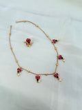 Ns0018 simple lotus Neckset with earrings