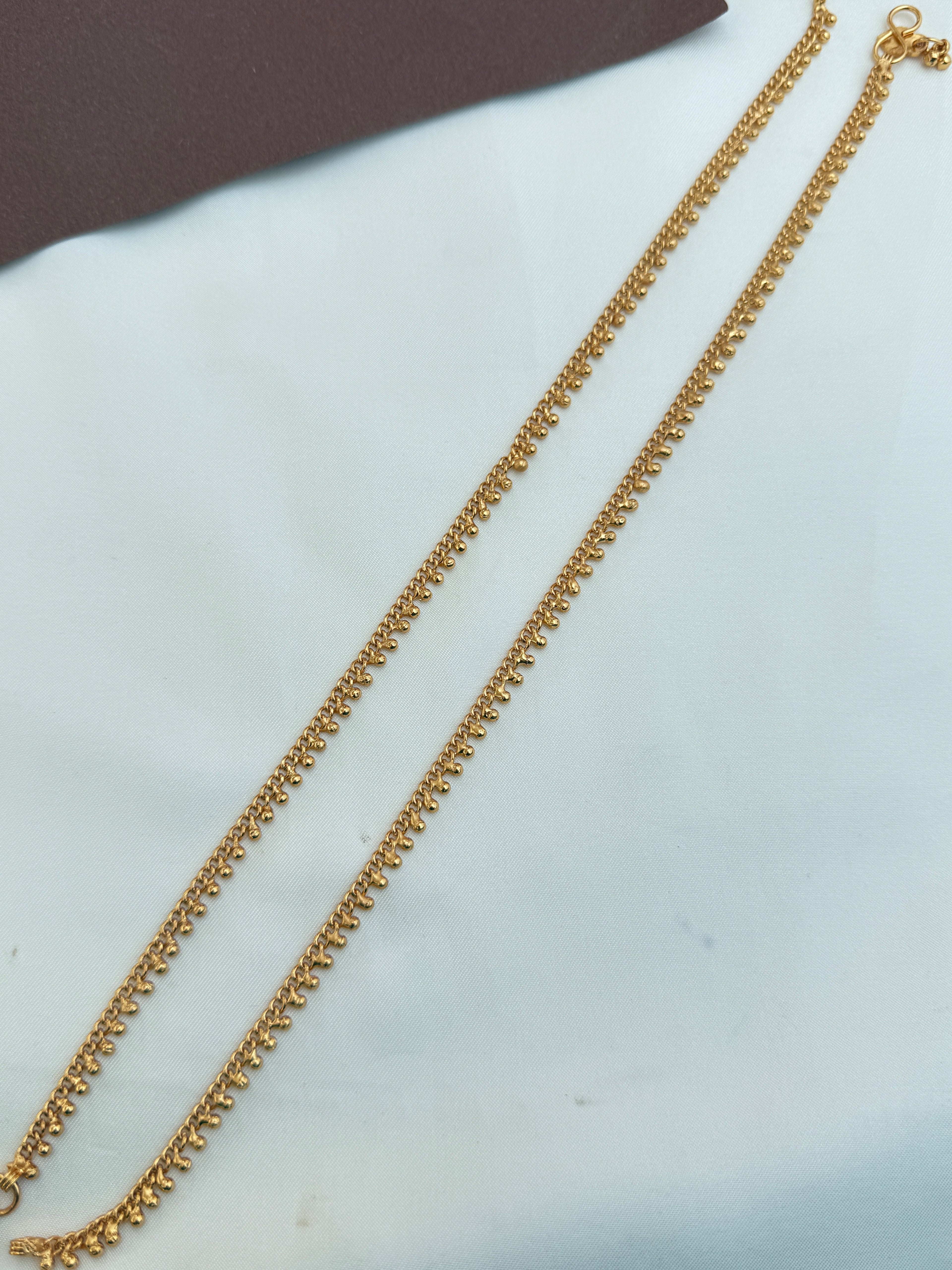 Ak119 micro gold gold ball anklets