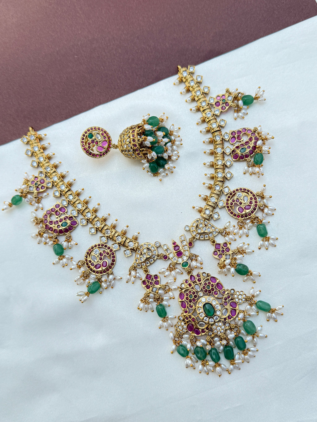 Ns577 lord venkateshwara namam guttapusalu neckset