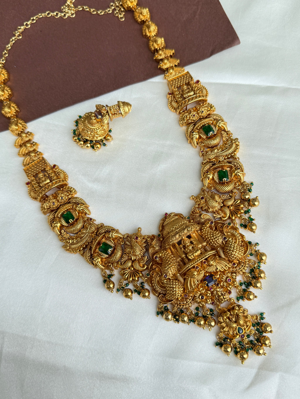 Lh2029 3D Lakshmi Devi nakshi haram with earrings