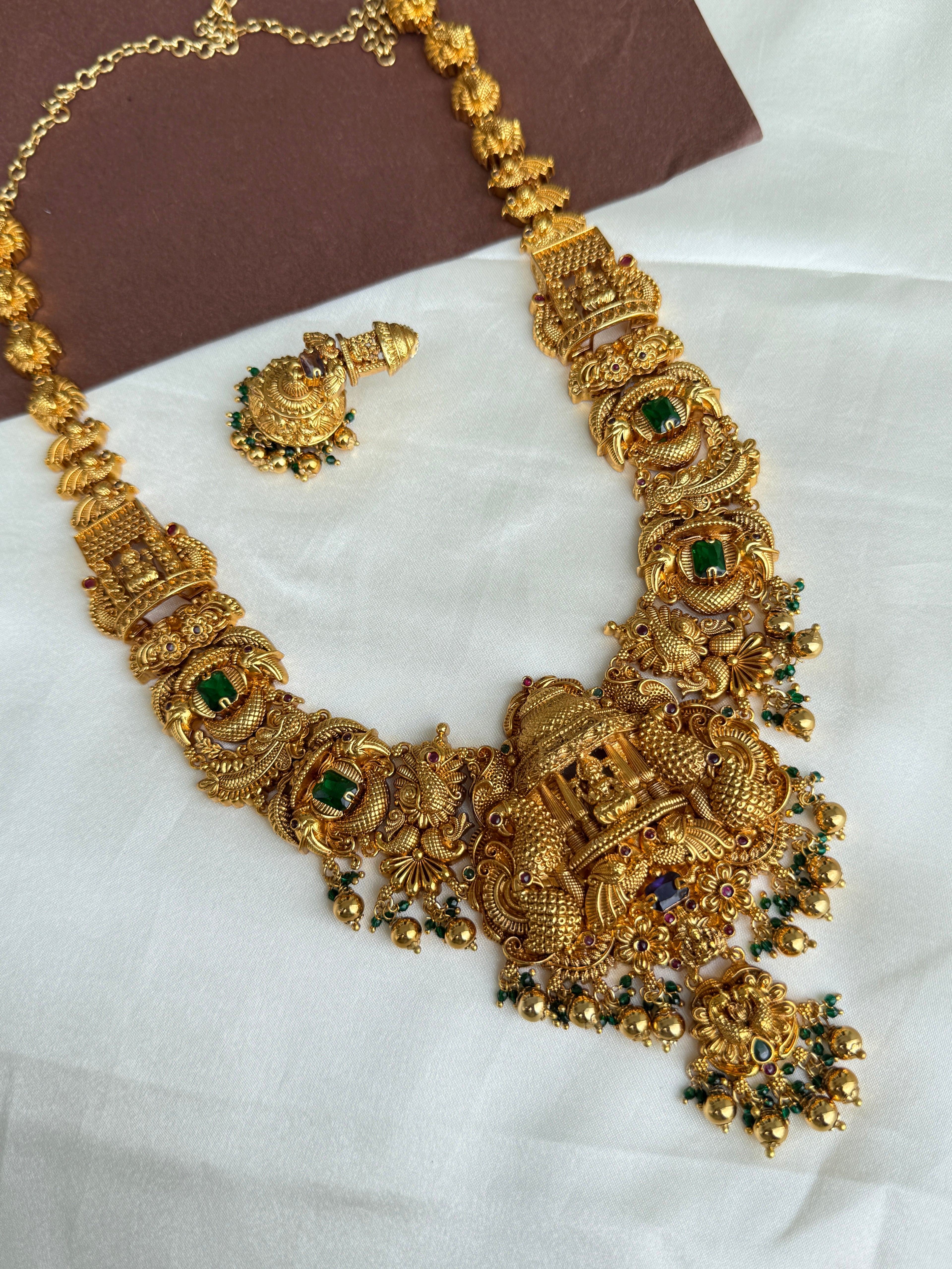Lh2029 3D Lakshmi Devi nakshi haram with earrings
