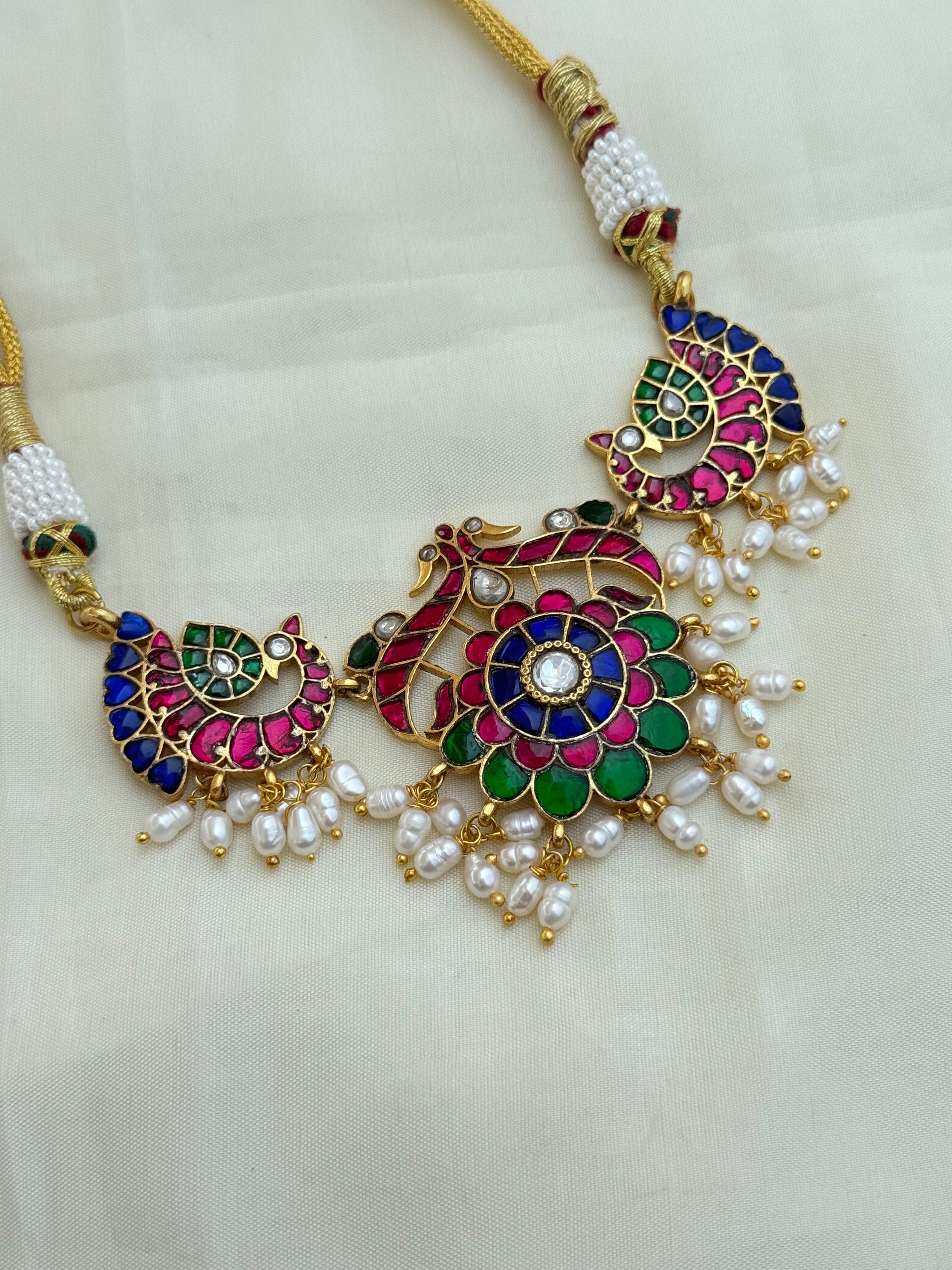 Jk007 rice pearls jadau kundan choker