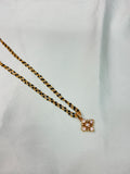 Bb222 micro gold 2 layers black bead with Panchaloham pendant 18 inches black beads