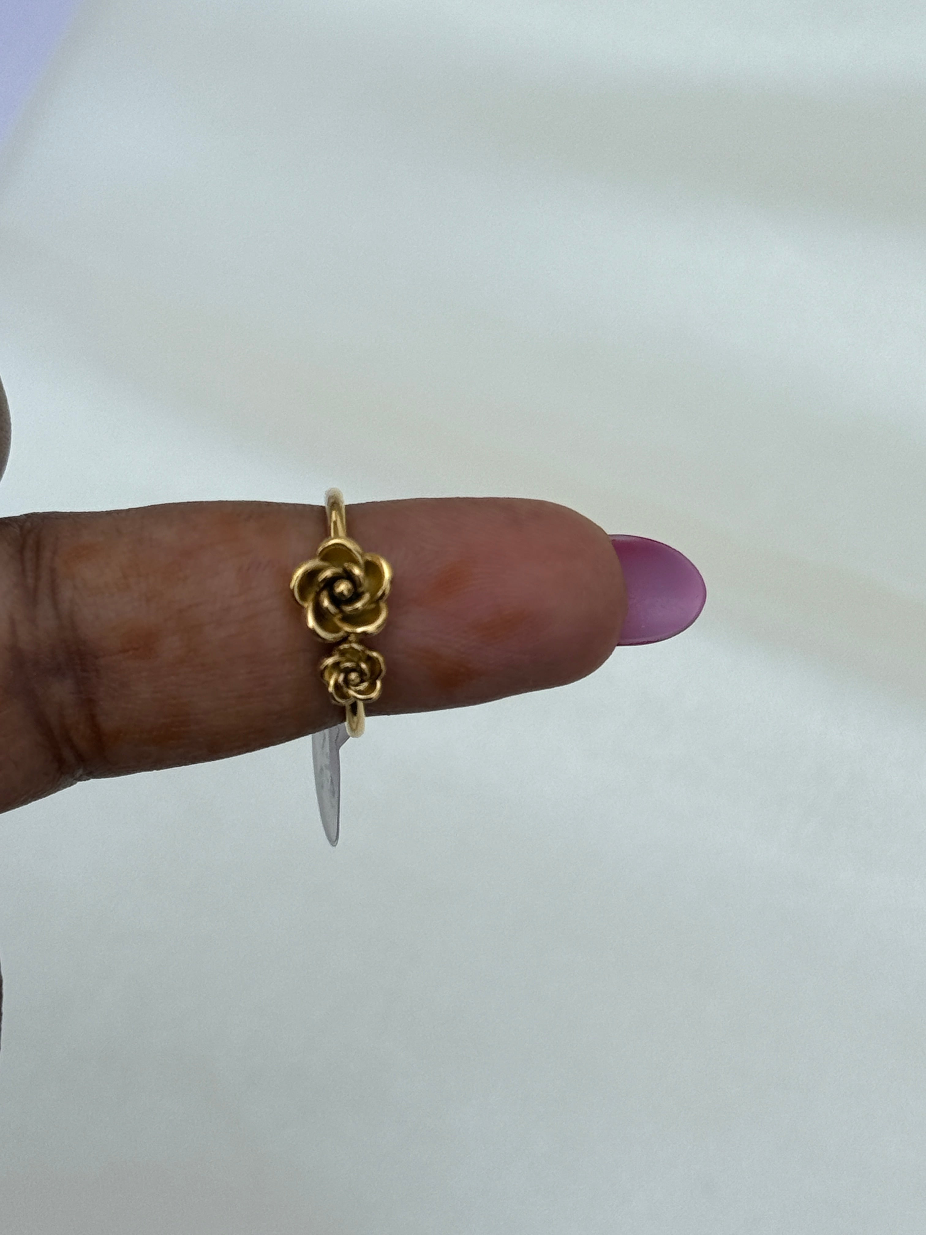 Rg061 anti tarnish 2 flower ring