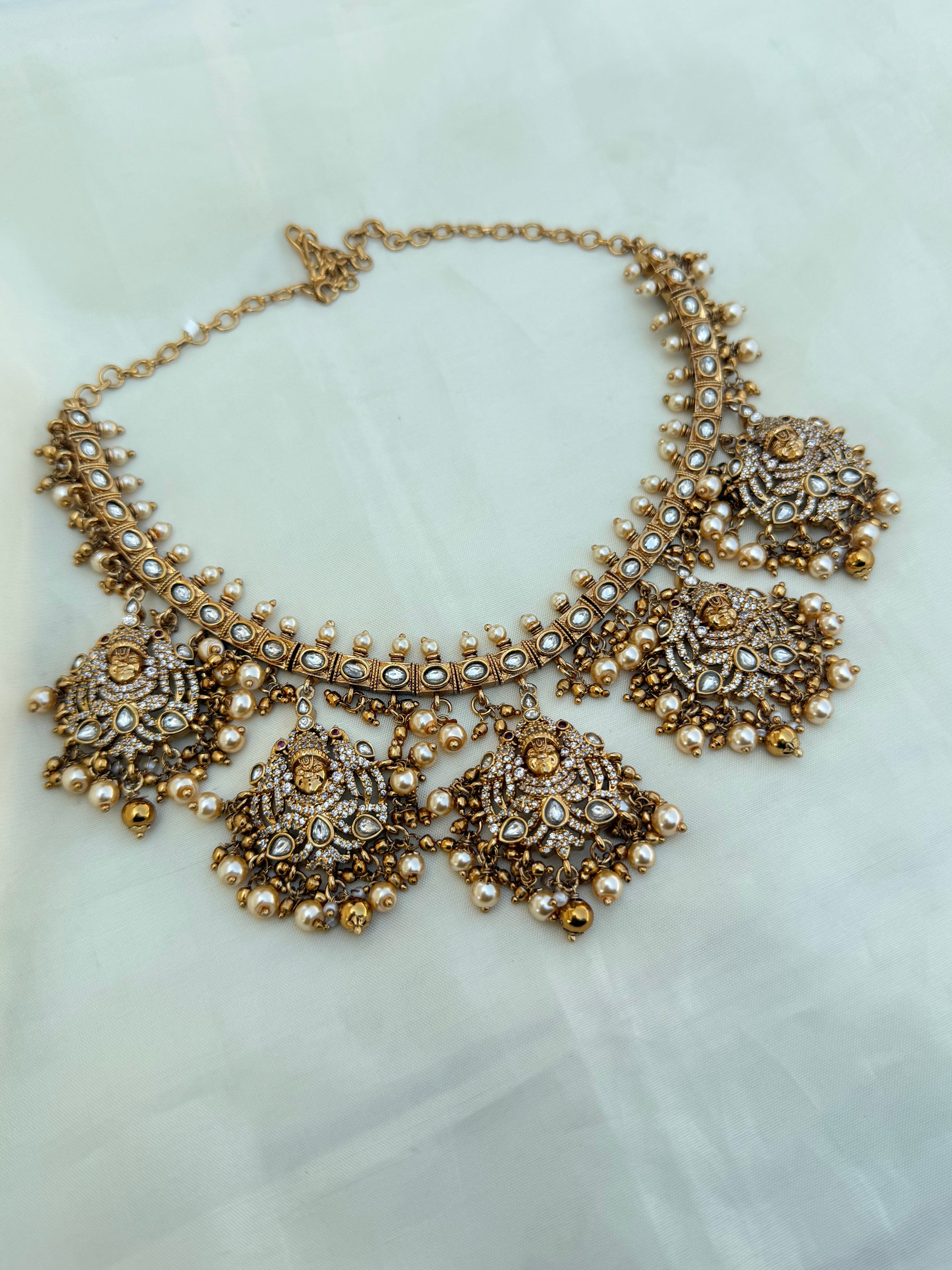 Ns3000 lord venkateshwara heavy uncut kundan neckset