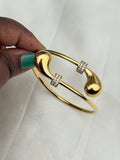 Ab581 anti tarnish infinity bloom with stone 2:4 to 2:6 size opeanable kada bracelet
