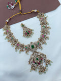 NS625 victorian jadau kundan peacock Neckset