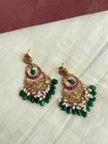 Er60 kemp uncut Kundan light weight chandbali earrings