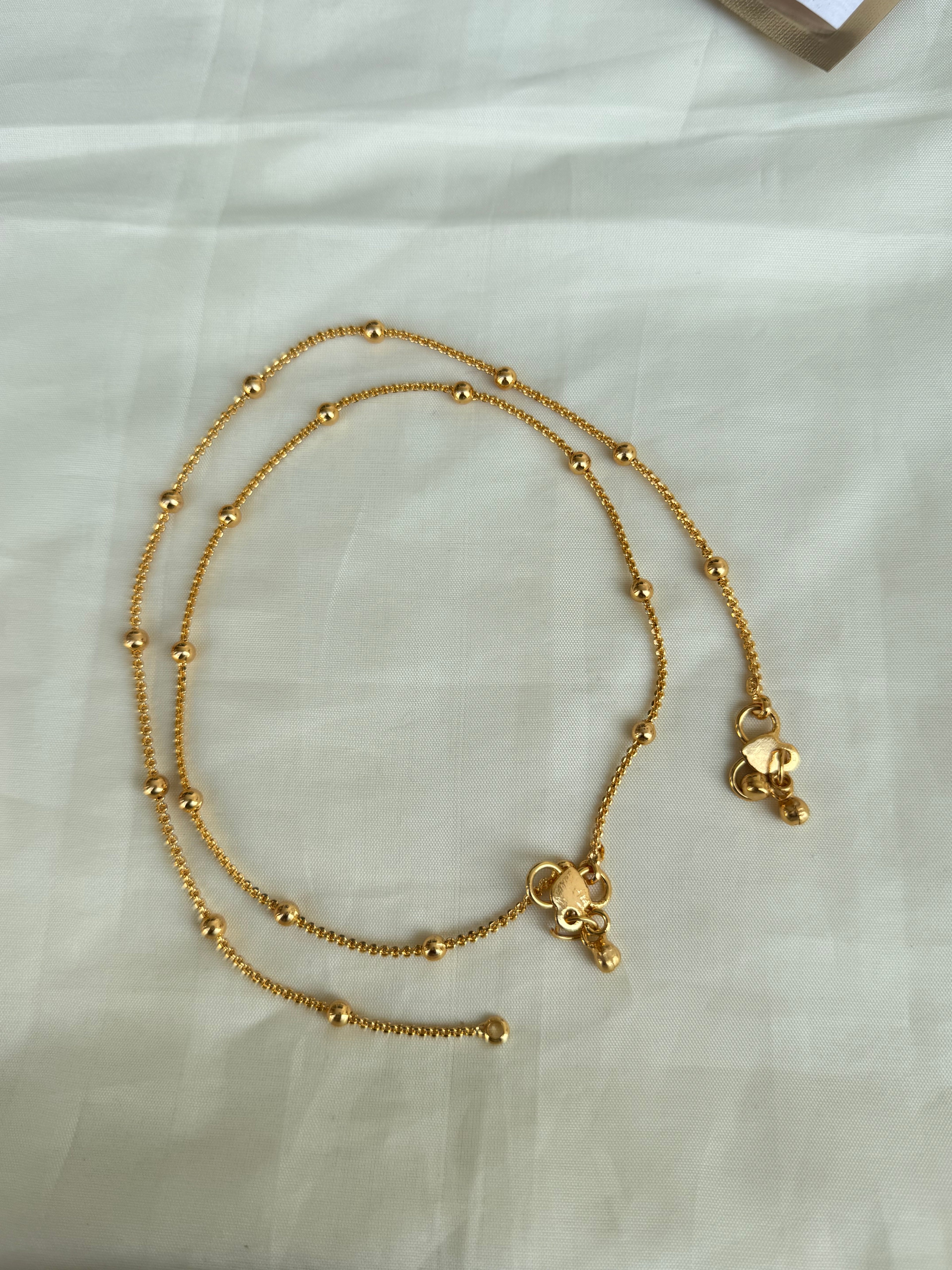 Gold anklets 28cm py1537