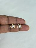 SE016 92.5 silver hallmark triangle shape pearl studs