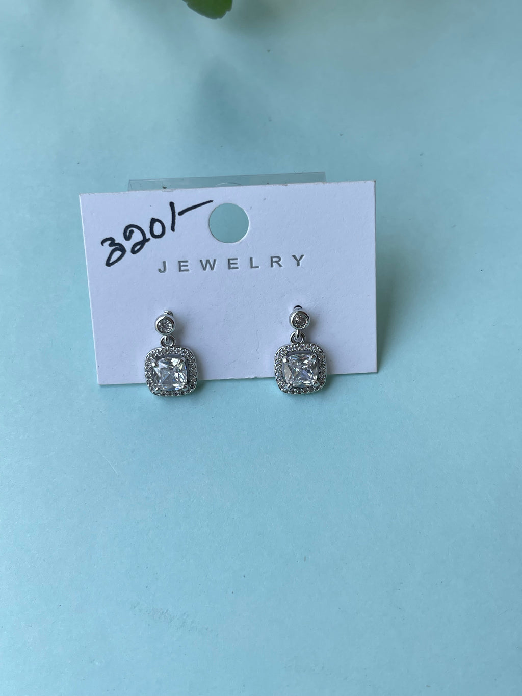 Small diamond finish studs hanging earrings