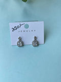 Small diamond finish studs hanging earrings