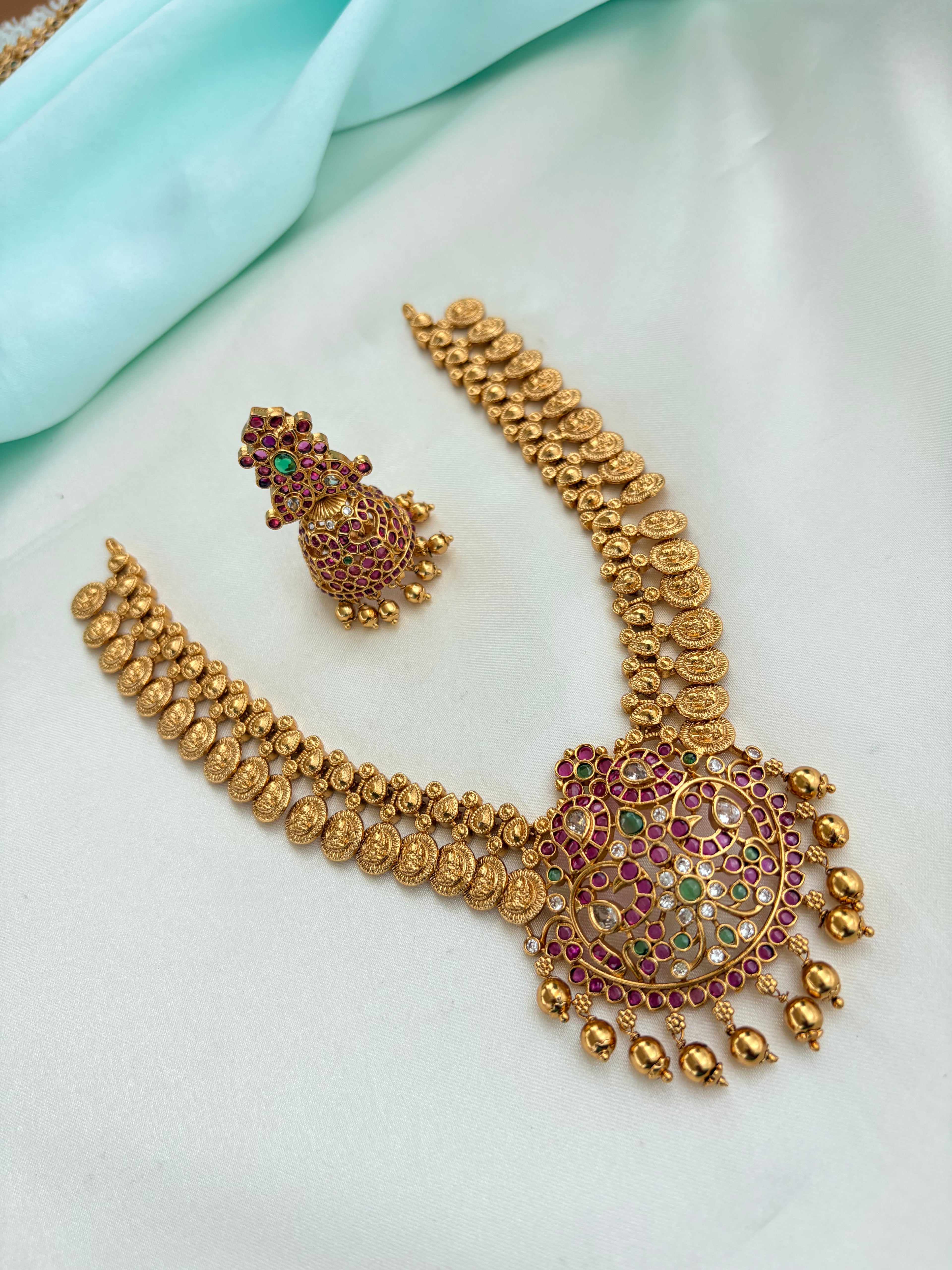 Nakshi Laksmi devi kasu Neckset with Earrings Ns919