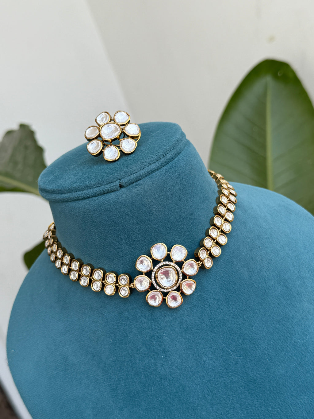 Ns564 moissanite neckset cum choker