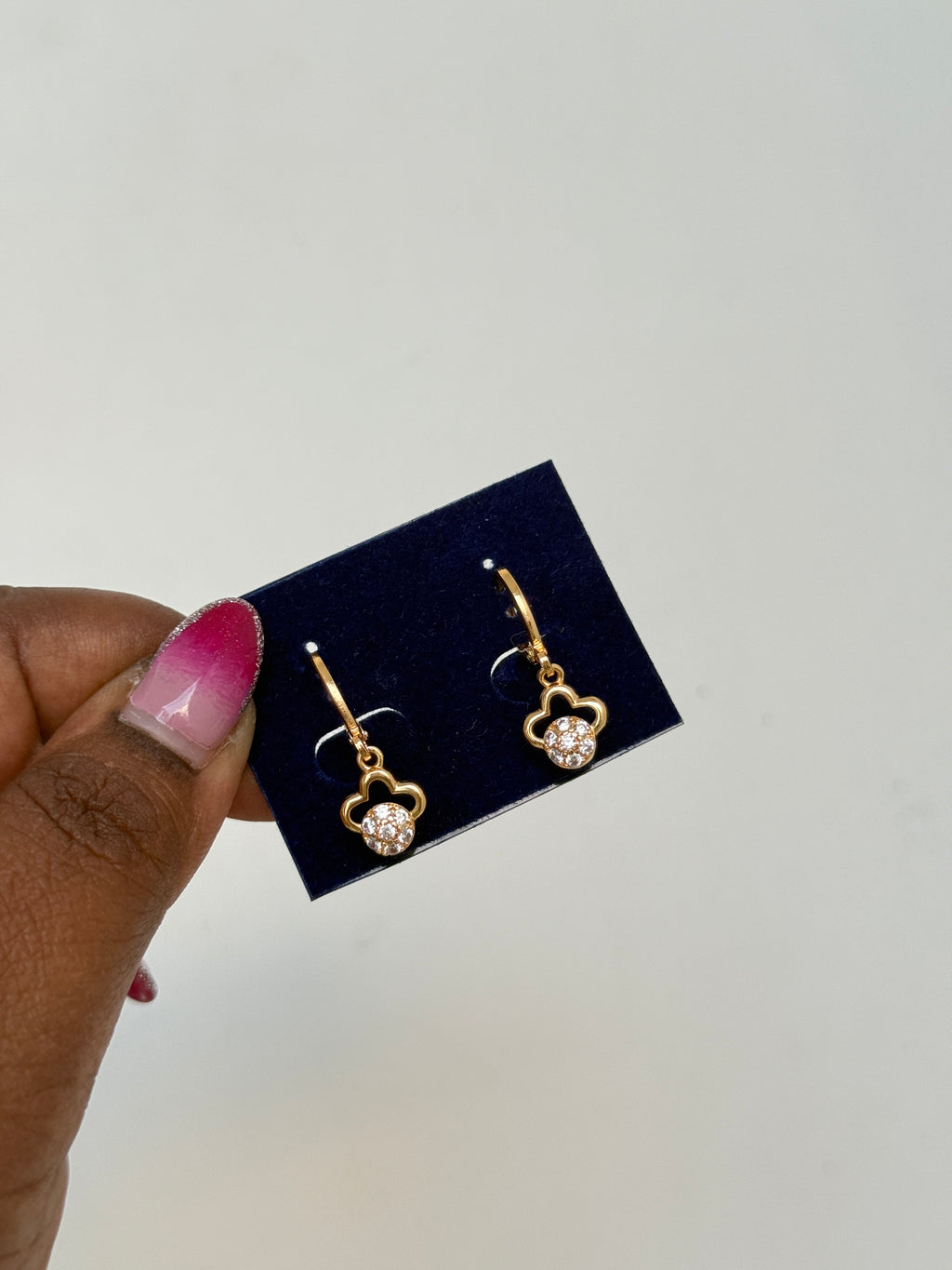 Ls005 round stone locksystem earrings