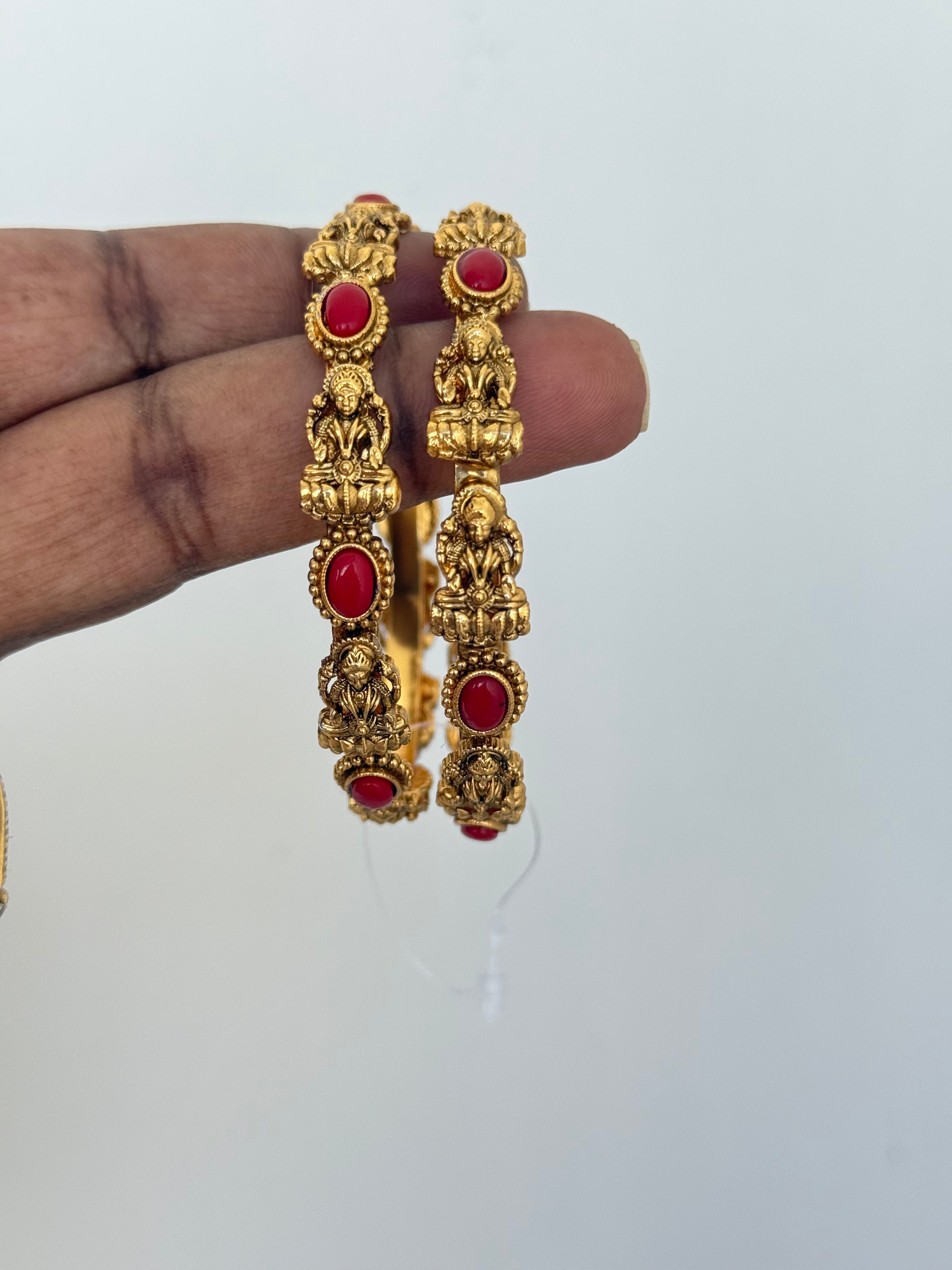 Sb001 coral Lakshmi Devi bangles