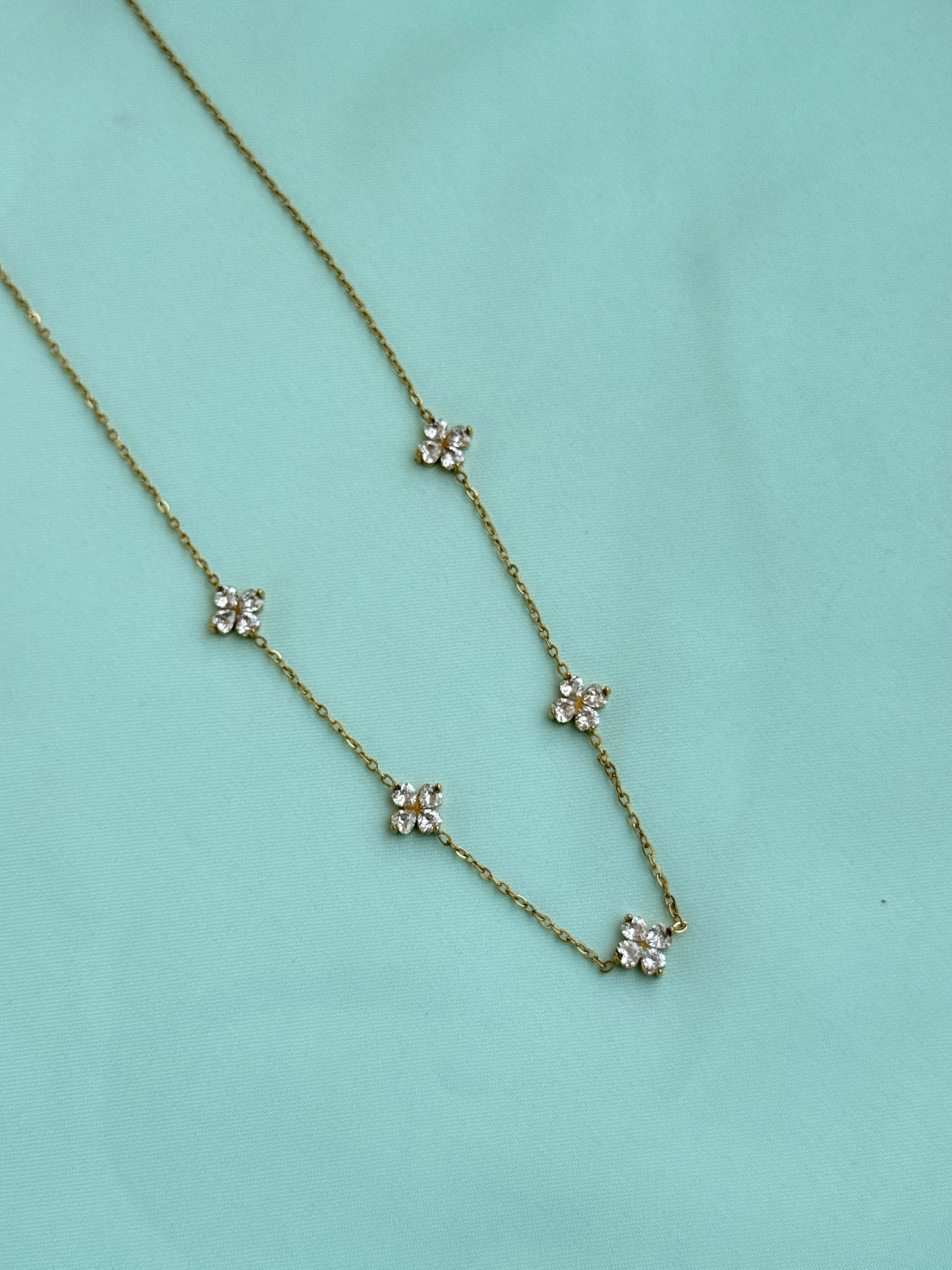 Dc114 anti tarnish flowers 18inches adjustable daily wear chain