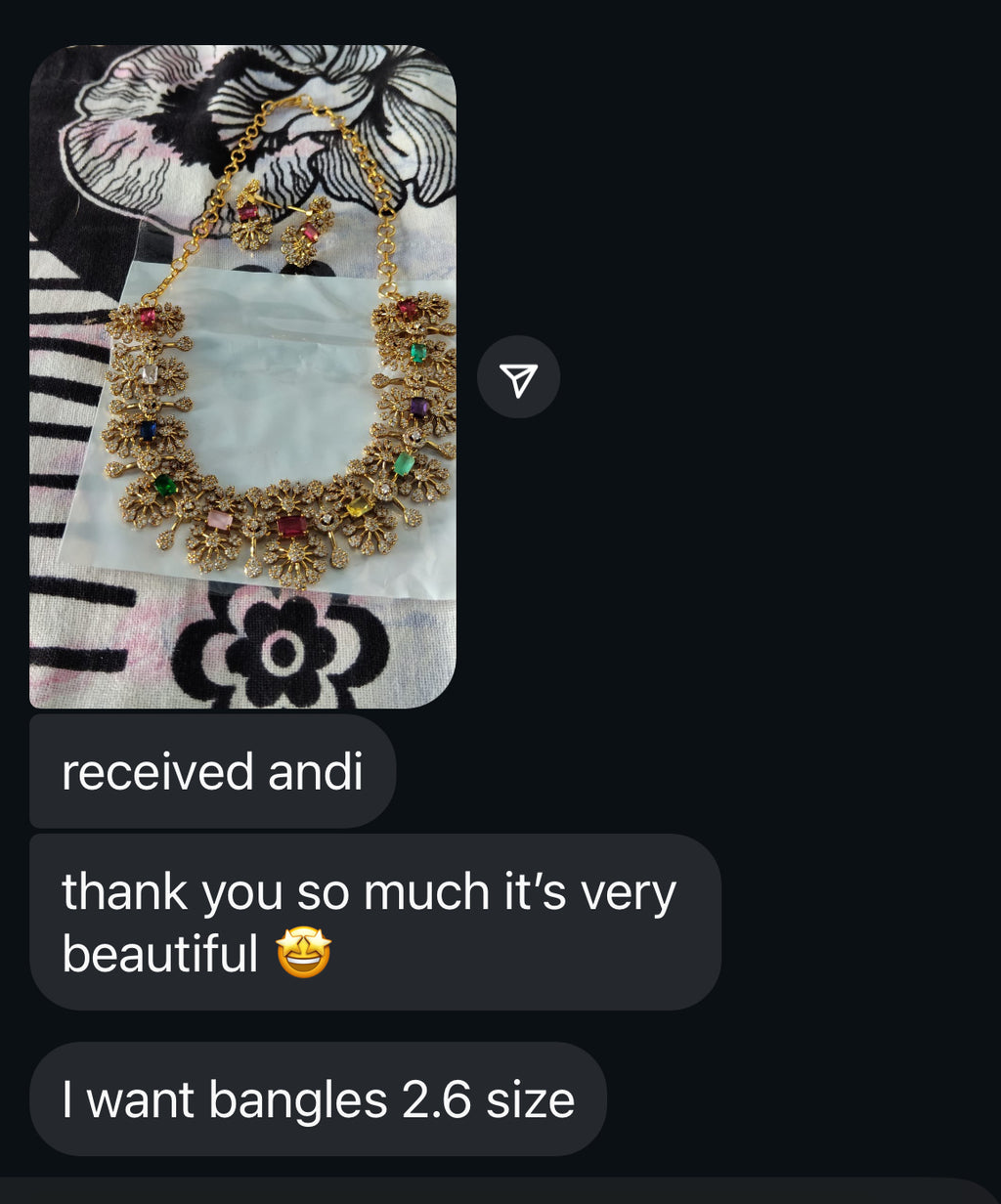 NS430 navaratan multi neckset with earrings