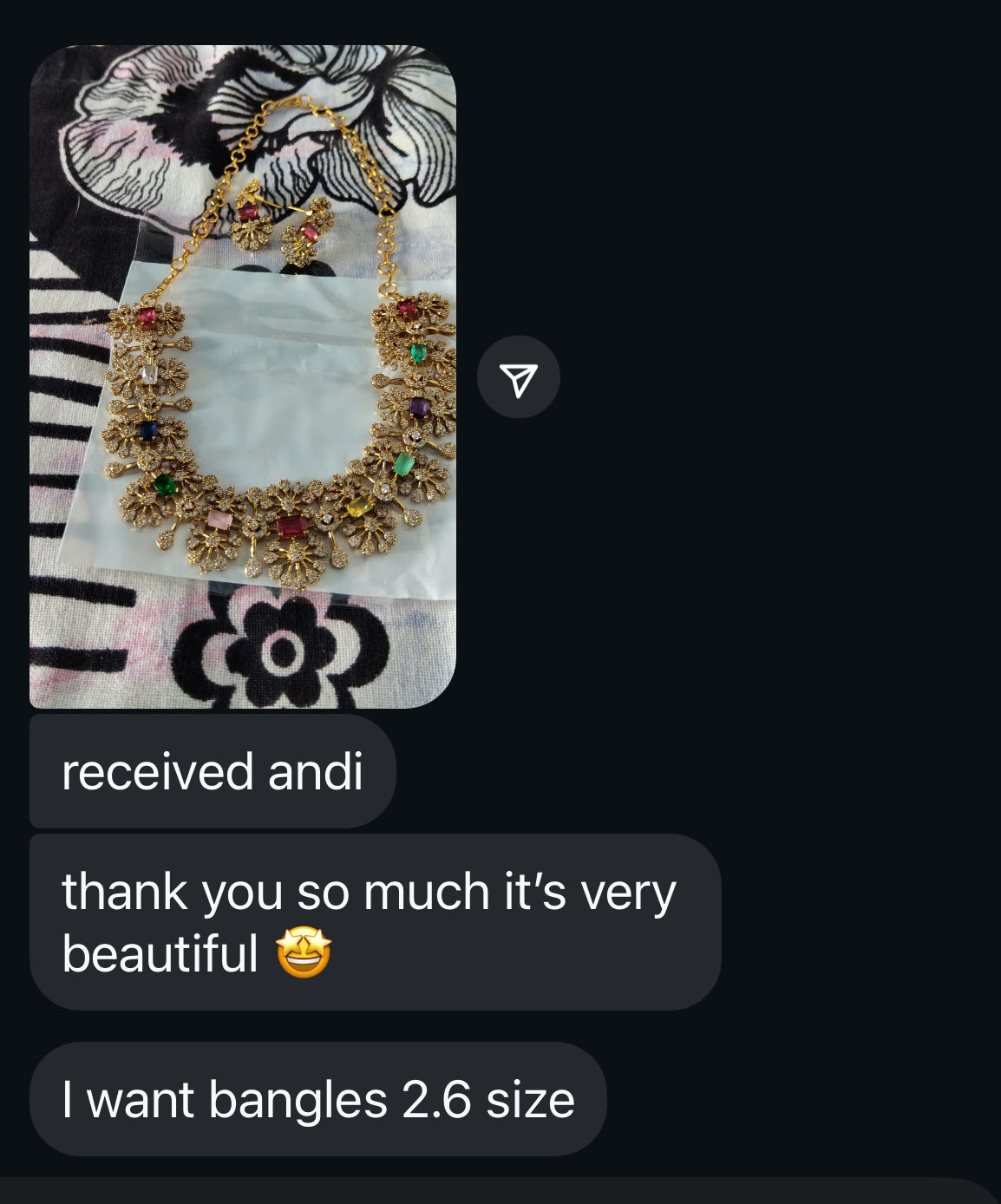 NS430 navaratan multi neckset with earrings