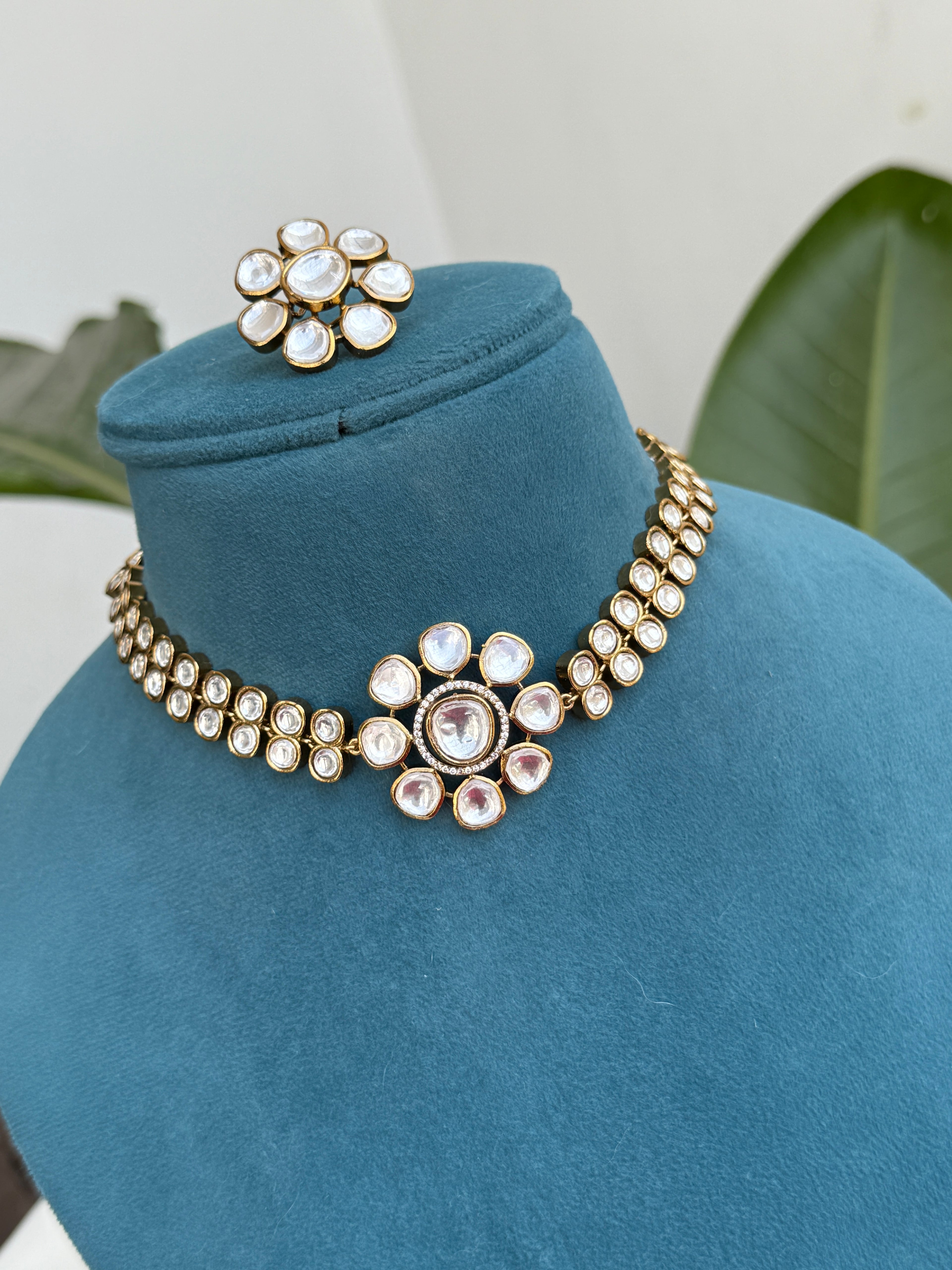 Ns564 moissanite neckset cum choker