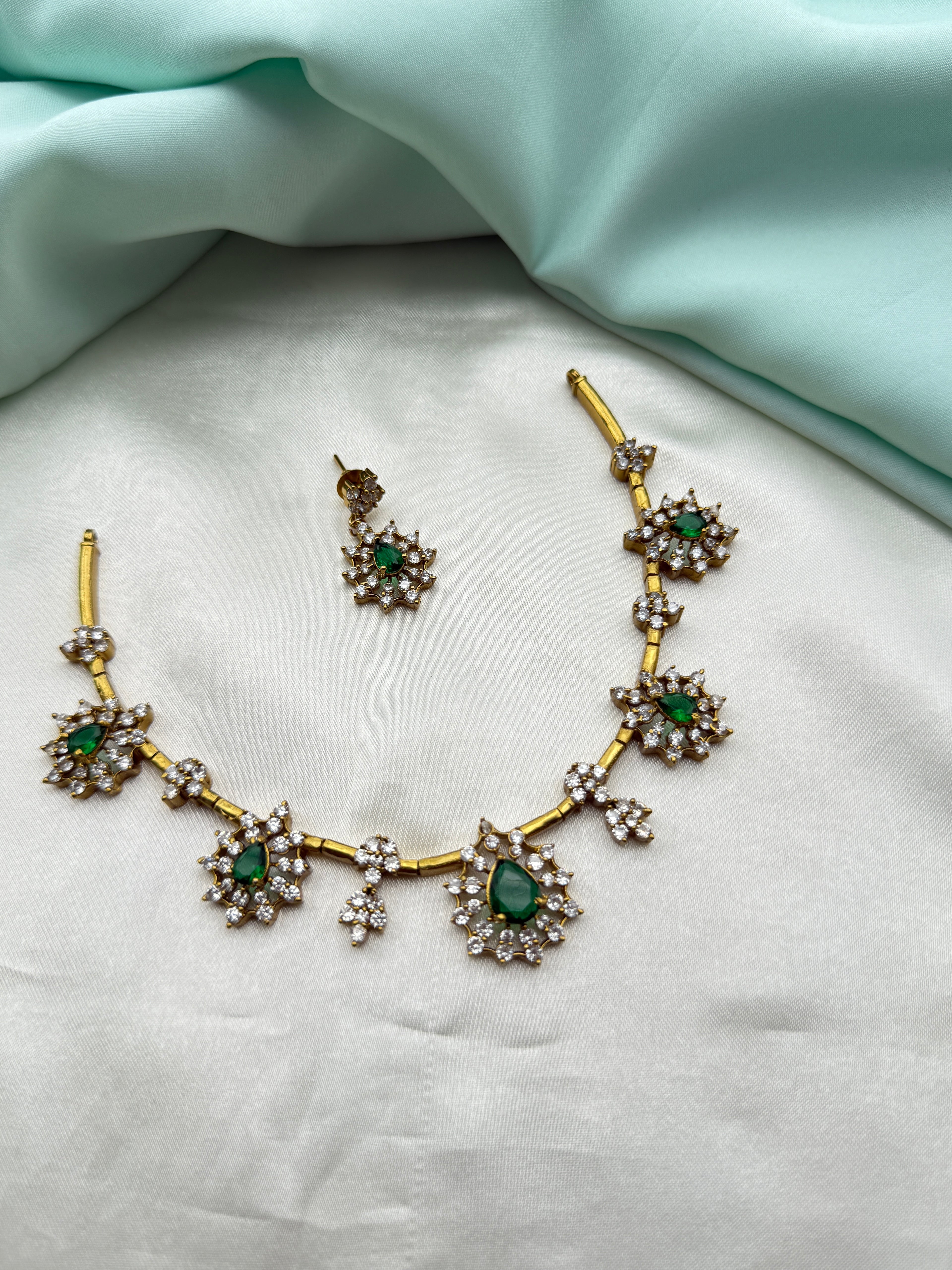 Ns264 multi kante neckset with earrings