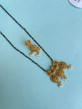 Single line short size lakshmidevi blackbeads with Earrings bb1645