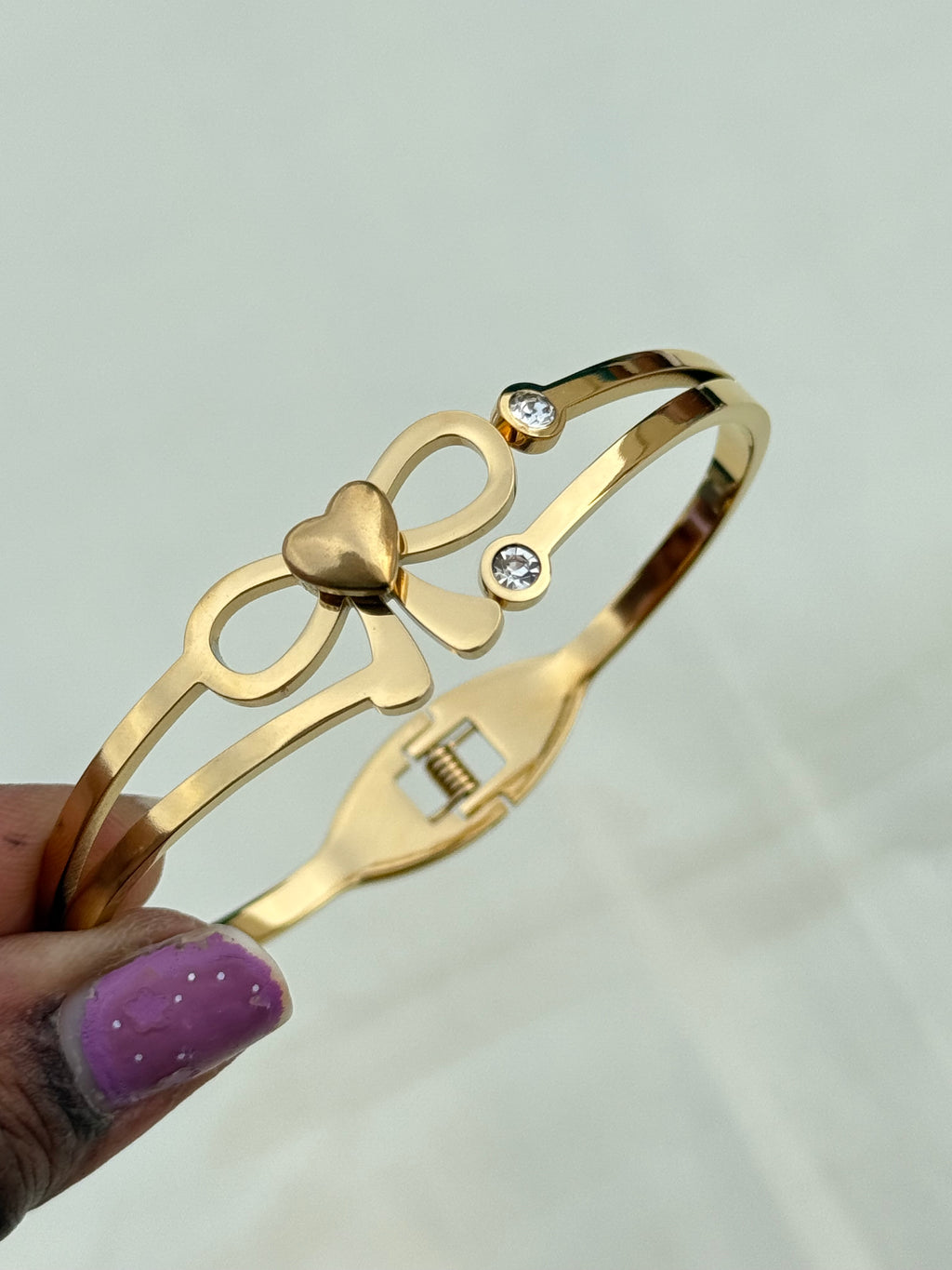 Ab006 bow openable Anti tarnish bracelet