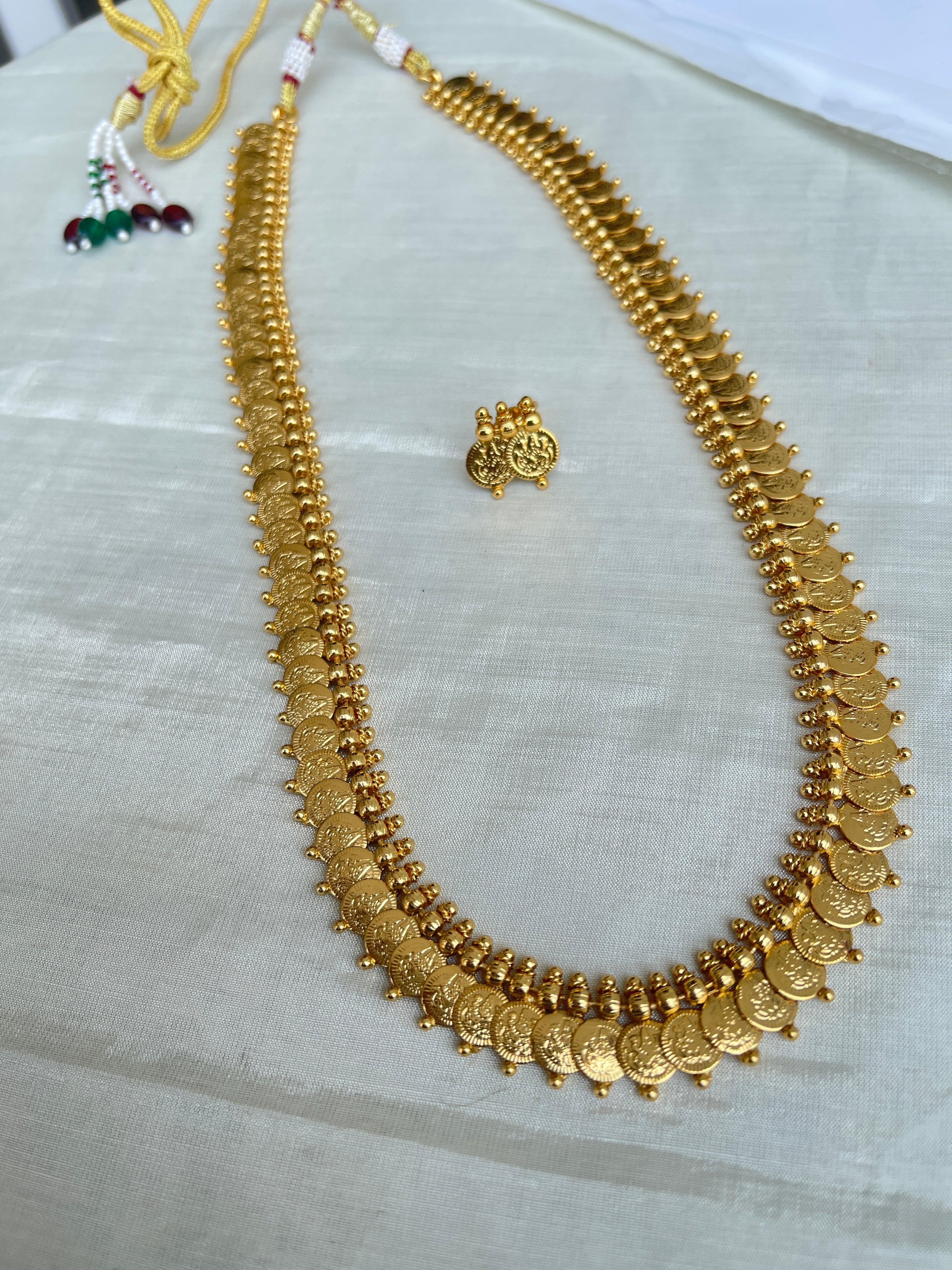 Long haram lakshmi devi kasulaperu with Earrings LH2001