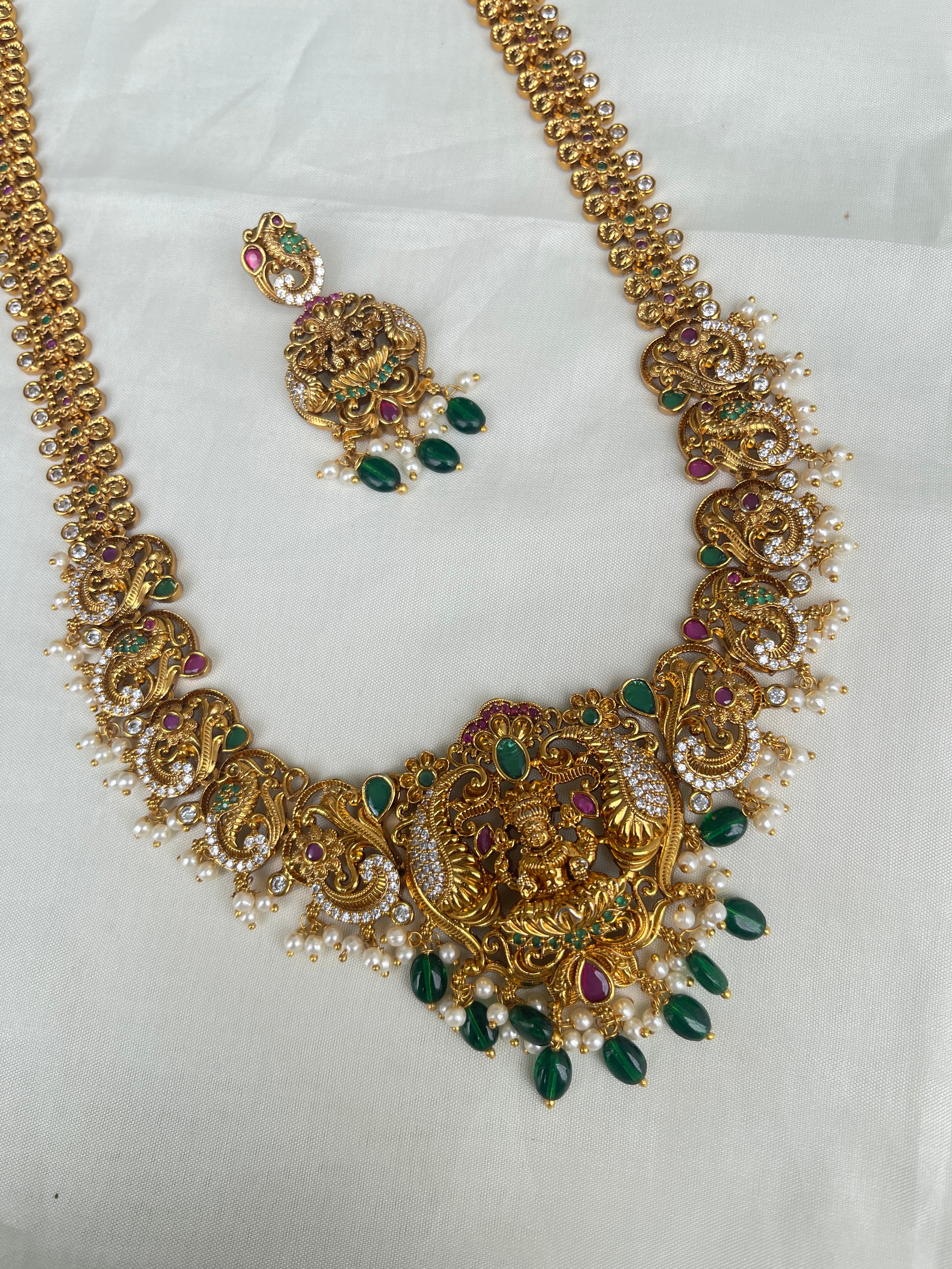 Lakshmi Devi peacock long haram