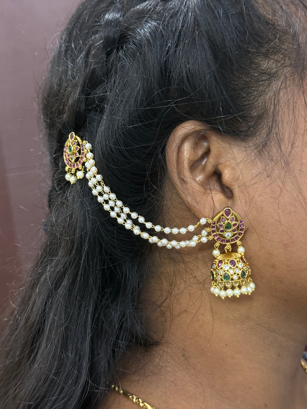 Kemp butta with chempaswara earrings er2920
