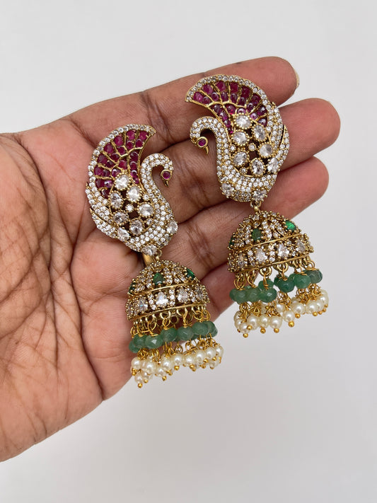 Peacock Victorian butta earrings