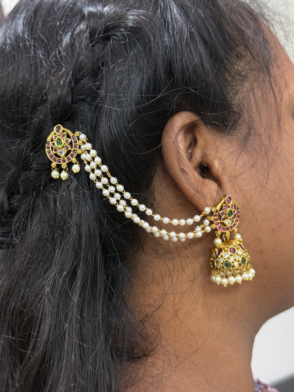 Kemp butta with chempaswara earrings er2920