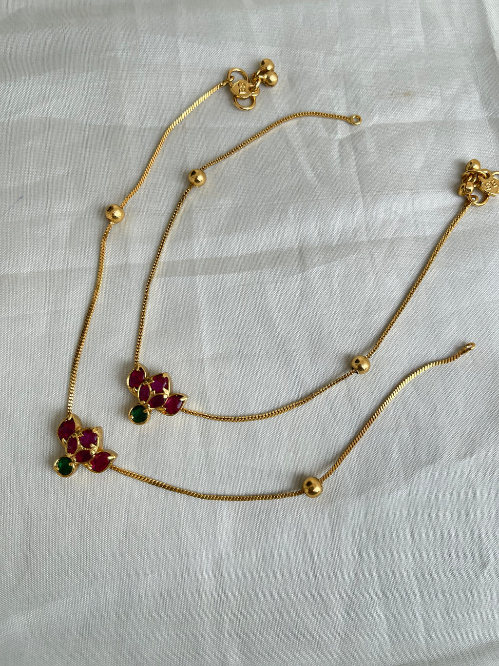 Kundan lotus simple anklet
