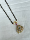 2 lines short multi pendant Black Beads BB5160
