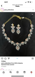 Peach diamond finish neckset