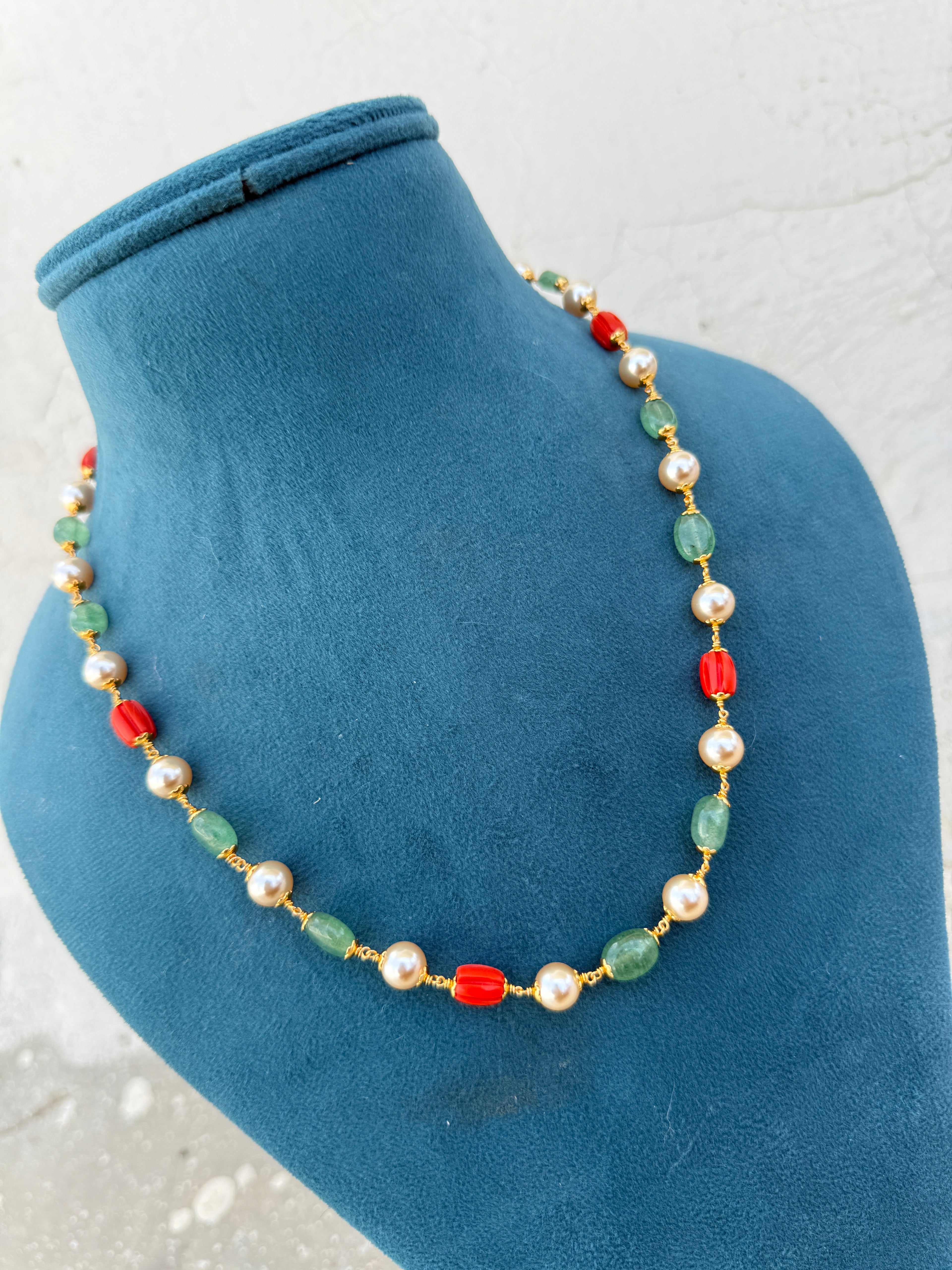 Bb030 pearl coral beads chain