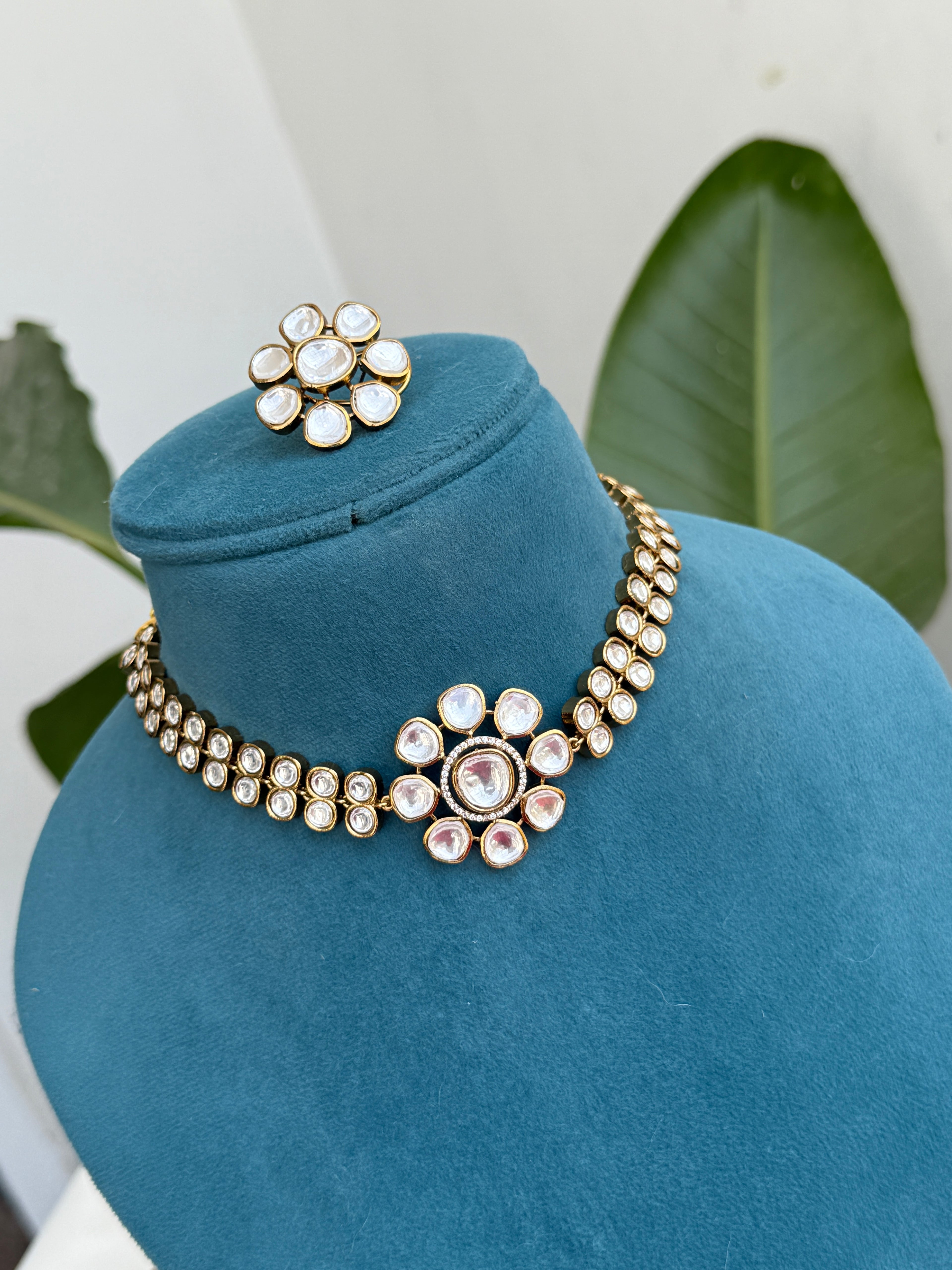 Ns564 moissanite neckset cum choker