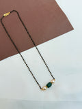 BB101 18inches single line pearl and green Black Beads