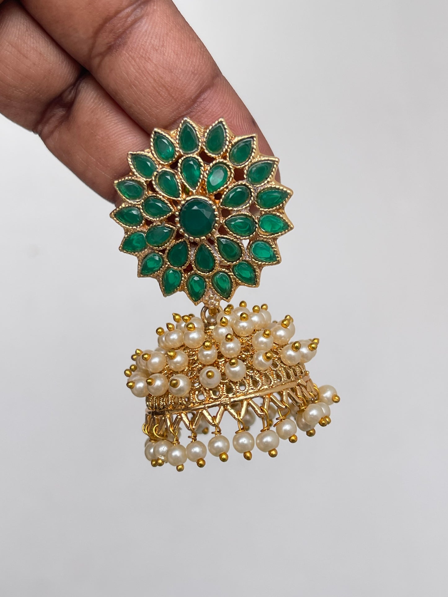 Green pearl kundan Earrings