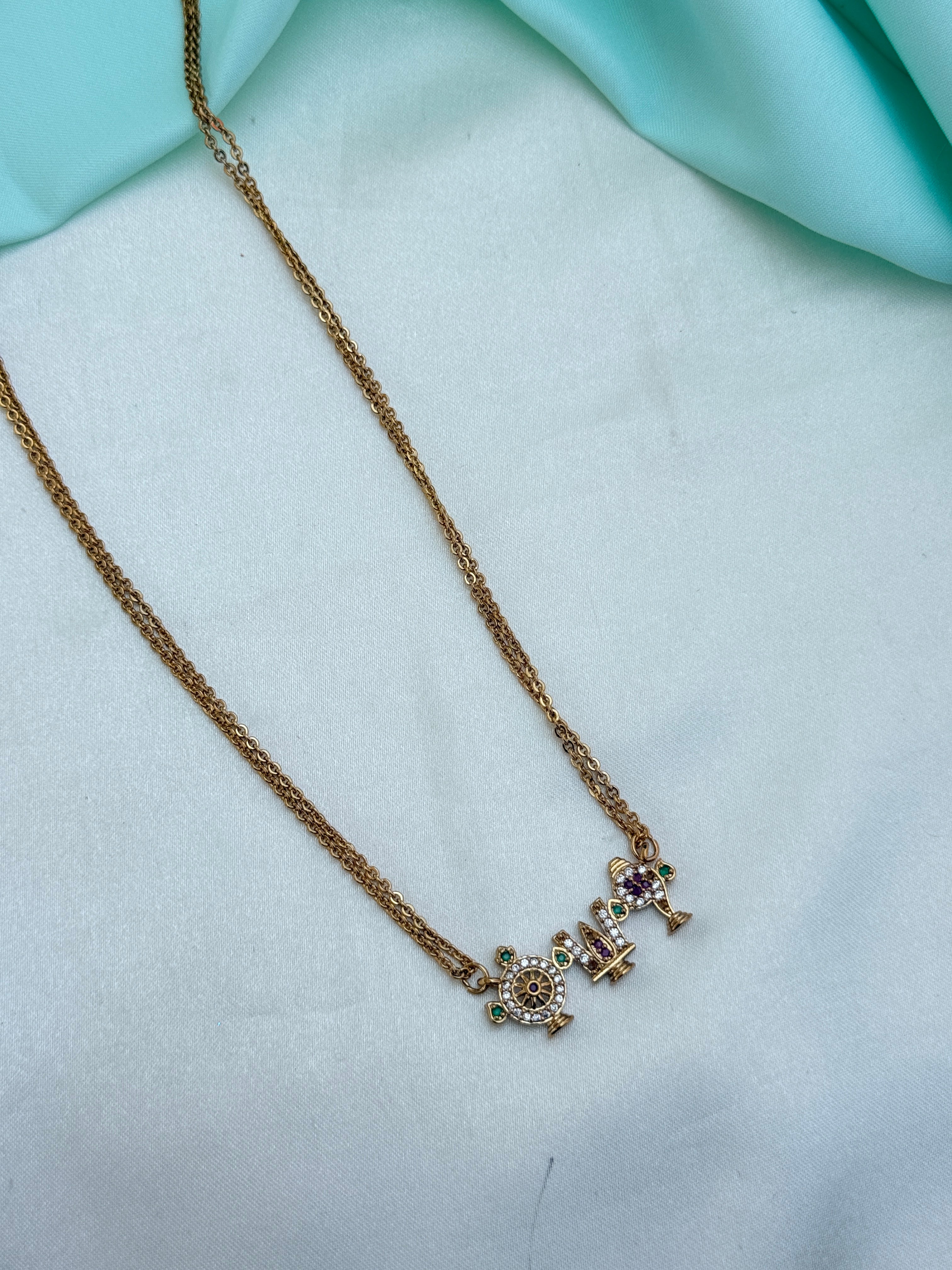 Ns806 2 lines venkateshwara namalu shankam neckset