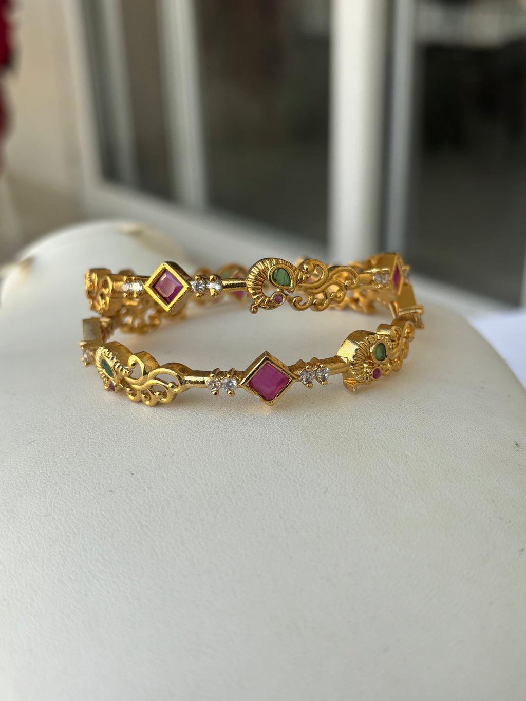 Peacock multi Color bangles set of 2