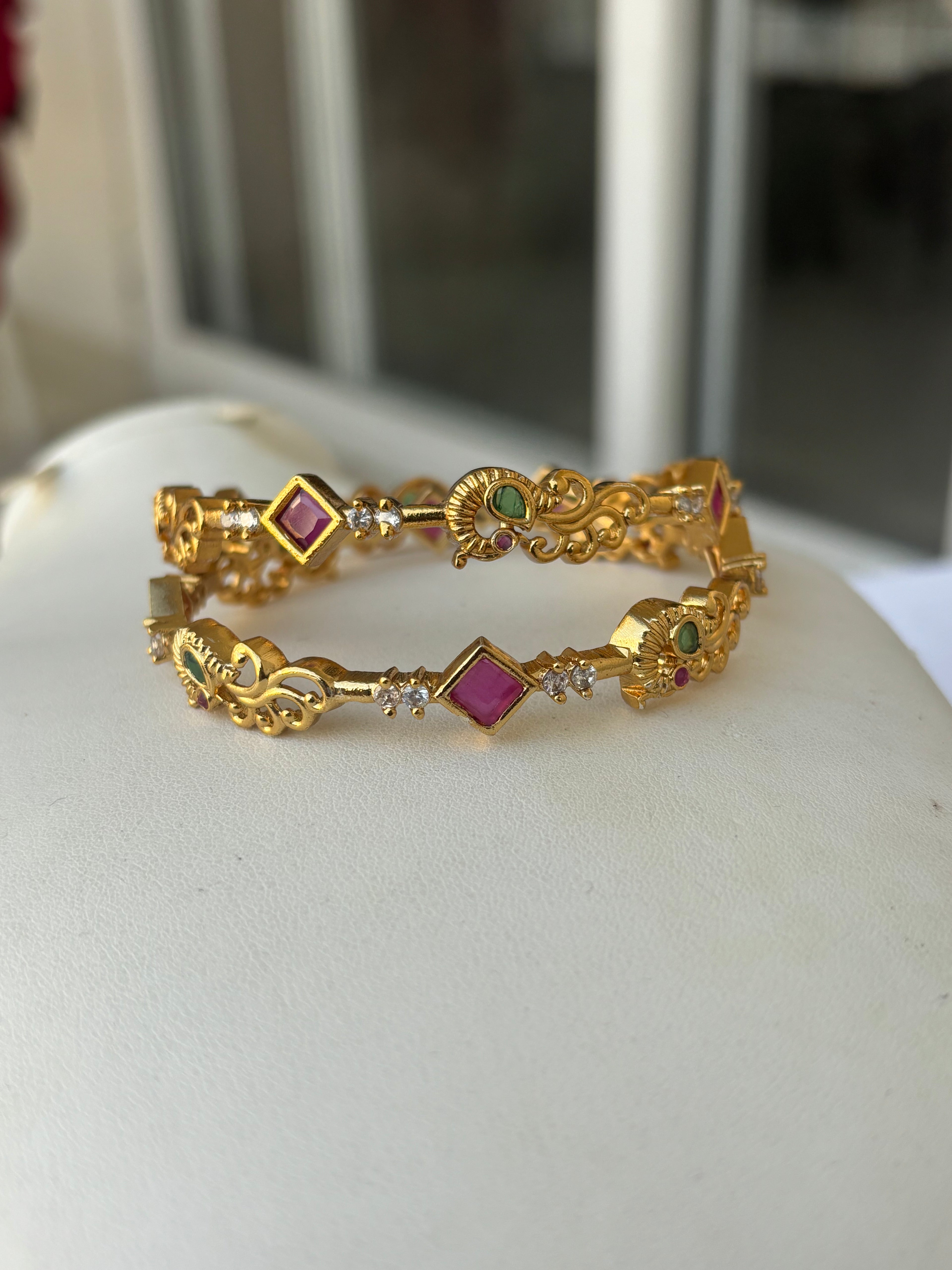 Peacock multi Color bangles set of 2