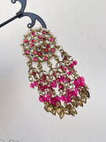 3 inches circle Kundan hanging tassels Meenakari ER6329
