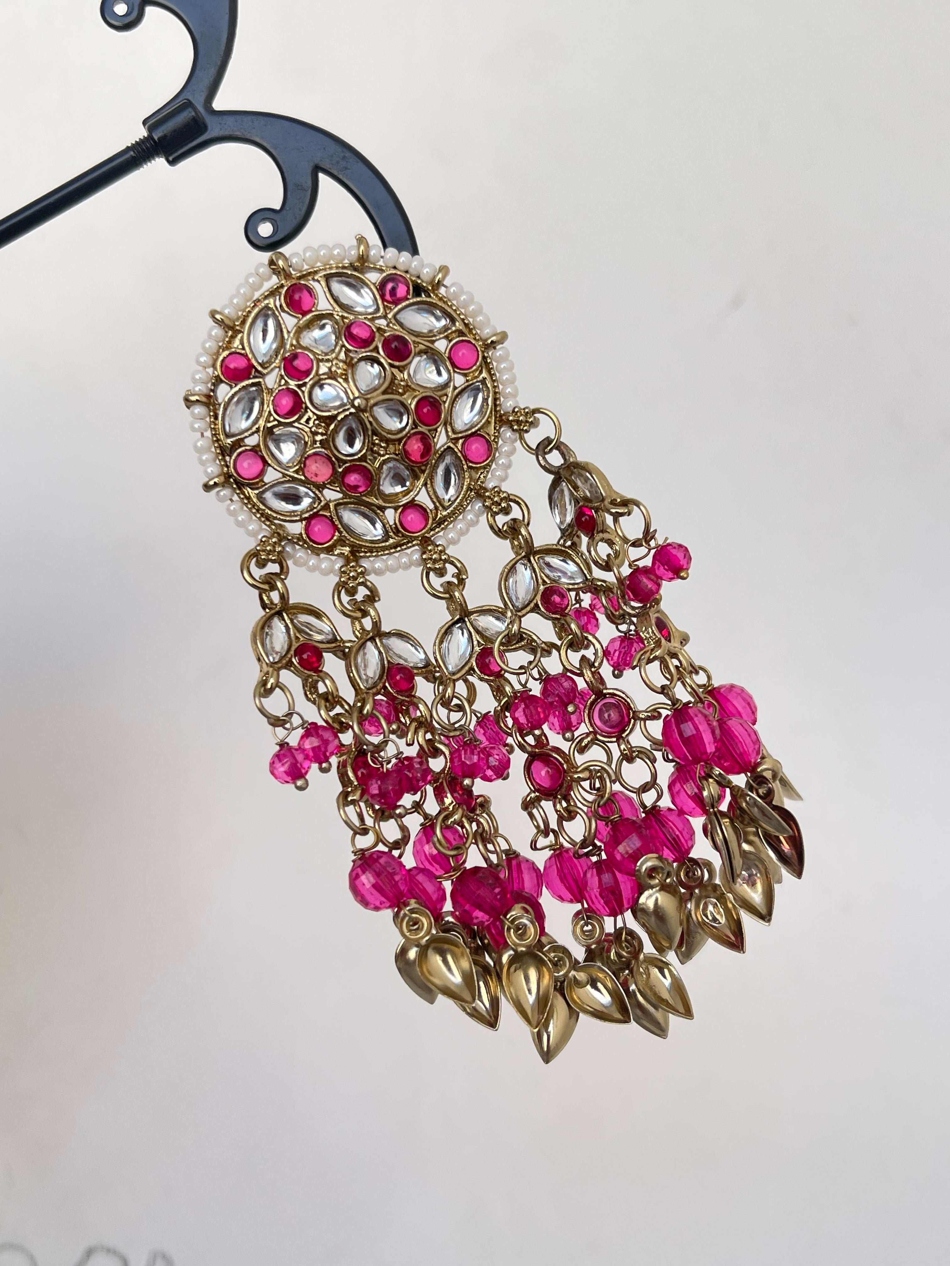 3 inches circle Kundan hanging tassels Meenakari