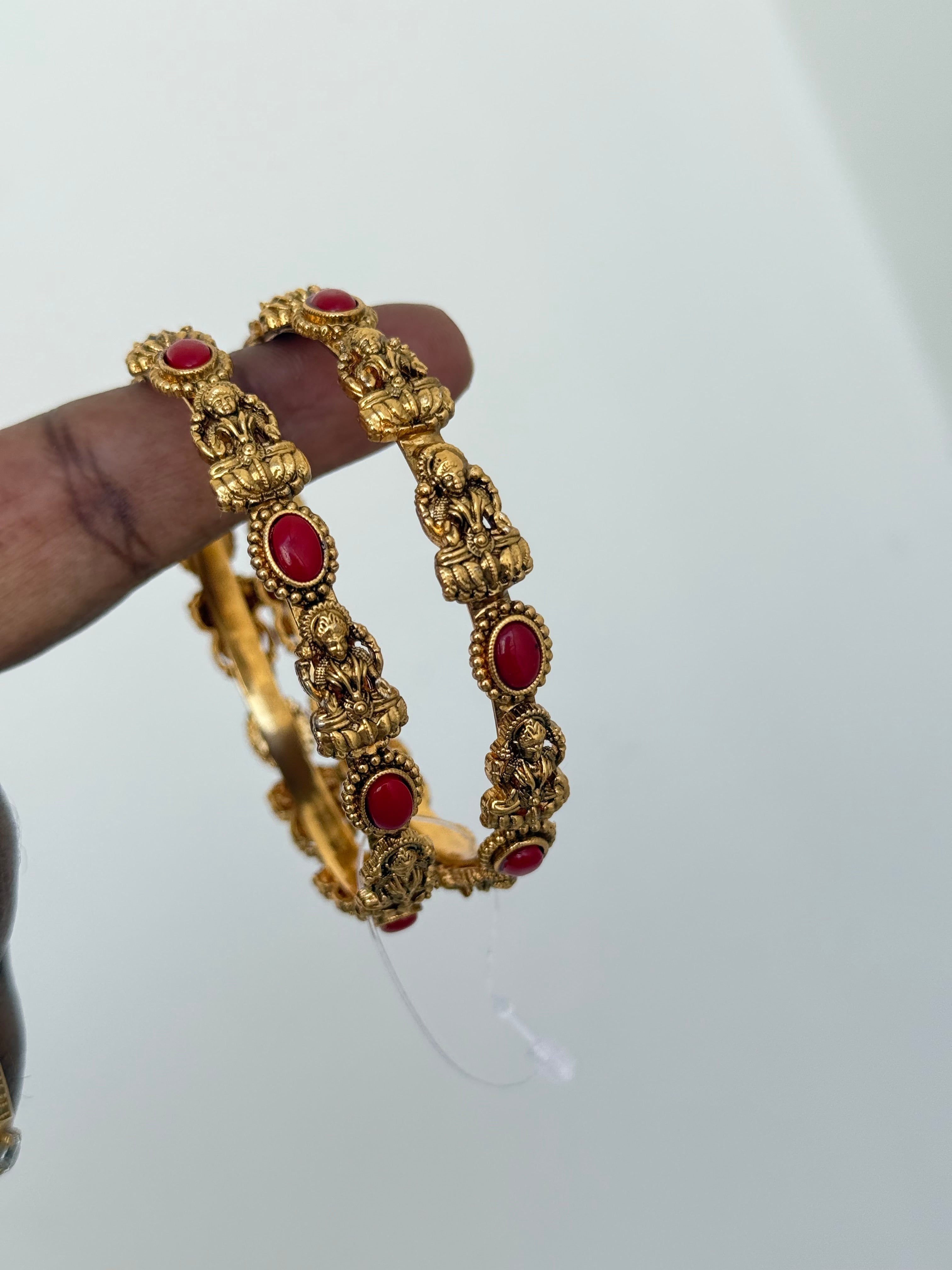 Sb001 coral Lakshmi Devi bangles