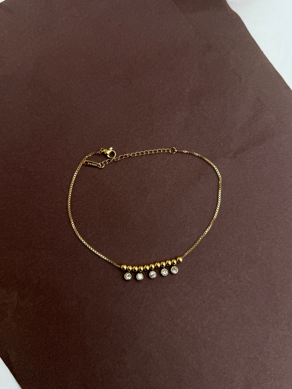 Ak127 anti tarnish 5 stones chain anklets 1 piece 299  and for 2 pieces 598